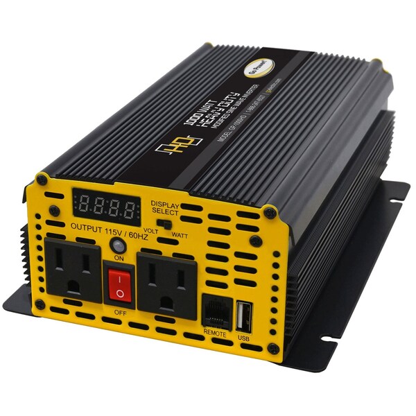 Go Power! Power Inverter, Modified Sine Wave, 2,000 W Peak, 1,000 W Continuous, 2 Outlets 80176 - main